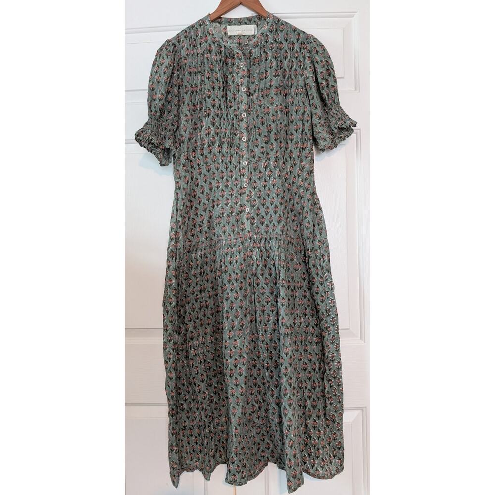 Daughters of India Sage Floral Prairie Tiered Dress